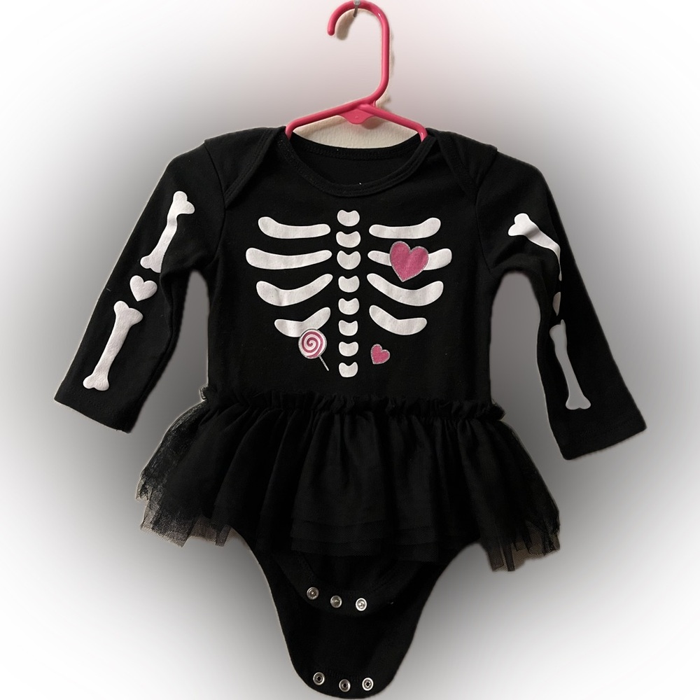 🎃Black Skeleton Long Sleeve Halloween Baby Onesie